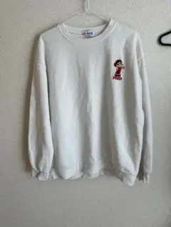 Peko刺繍ホワイトトレーナー