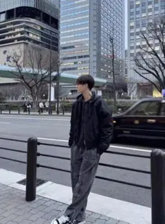 ブロンディ ピグメントスエットパンツ チャコールグレー　しょーきち着用