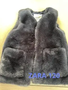 ZARA girls フェイクファーベスト グレー
