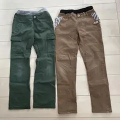 長ズボン 140cm カーキとベージュ