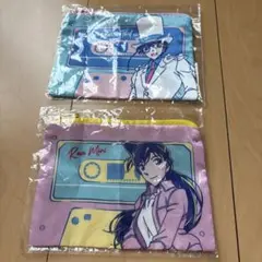 【新品】名探偵コナン フラットポーチ 2点セット（怪盗キッド＆毛利蘭）おまけ付き