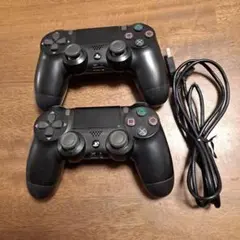 PS4 コントローラー 2個セット USBケーブル付き　ジャンク