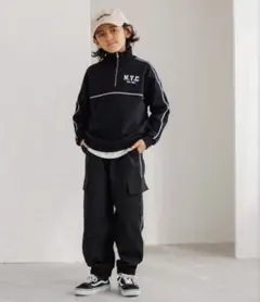 Coca キッズ　ラインカーゴジョガーパンツ　ブラック　150