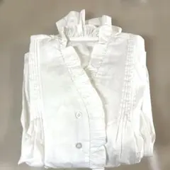 タグ付き GRLホワイトフリルシャツ 長袖