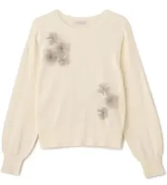 プロポーションボディドレッシング　フラワーモチーフニット　FR