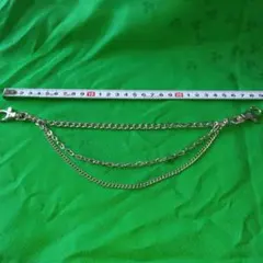 金属製 3連チェーン 約30cm クリンチ付き　未使用