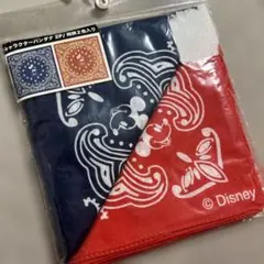 新品未開封ミッキーマウス バンダナ 2枚セット ネイビー レッド綿100%