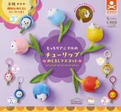 もっちりアニマルの チューリップ めじるしマスコット 5種 コンプリート ガチャ