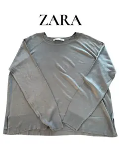 ZARA グレー 長袖ニット Lサイズ　丁寧発送
