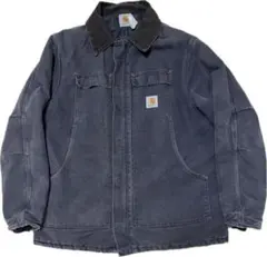 USA製 Carhartt トラディショナルジャケット 希少ネイビー色 美品 USA製 Carhartt トラディショナルジャケット 希少ネイビー色 美品