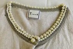Tiara パール装飾 カーディガン