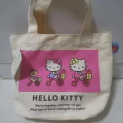 カラーマチ付きバッグ ハローキティ トートバッグ ミニバッグ ミニトート ②