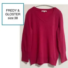 FREDY & GLOSTER Vネック 長袖ニット マゼンタ ピンク 38 Mのサムネイル