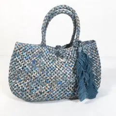 ☆美品☆レザーバッグ 編み込みバッグ 革 ハンドバッグ 鞄