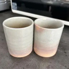 萩焼き　陶器湯飲み2個セット