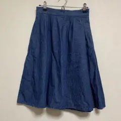 デニム フレアスカート　膝下