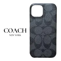 COACH iPhone15用ケース　signature Black