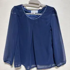 〈未使用〉ROPE PICNIC ⭐︎ネイビー　ブラウス　シースルー　M