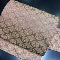 紬名古屋帯（格子に花絣文）全通総柄　正絹美品 楽天市場】名古屋帯 黒 博多 八寸 博多織 モンステラ プルメリア