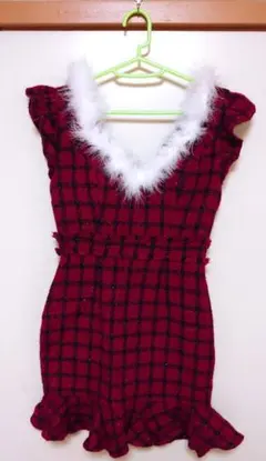 シュガーナイン◆ツイードマーメイドドレス チェック ミニワンピ クリスマス