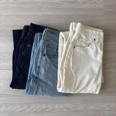 【M】GUデニムパンツ 3色セット