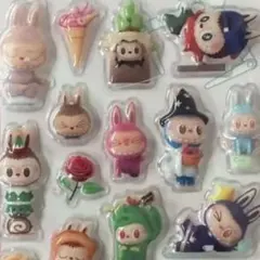 【13】ラブブ　3D立体　ぷくぷく　シール　ステッカー ボンボンドロップ