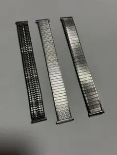 腕時計用　3本セットビンテージ　蛇腹　ステンレスベルト⑦のサムネイル