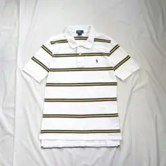 【Ralph Lauren】90sロゴ刺繍マルチカラーボーダーポロシャツ