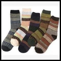 靴下 メンズソックス刺繍 春夏秋冬 カジュアル抗菌防臭 通学通勤室内 5足セット