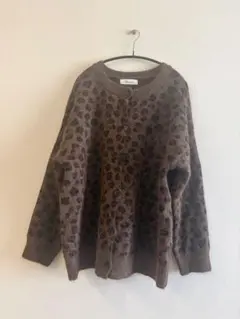 レオパード柄 ニットカーディガン