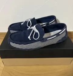 UGG デッキシューズ スエードネイビー チェスターストライプ28cm