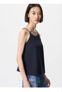 ユニクロ UNIQLO⭐︎クレープジャージーブラキャミソール⭐︎M ネイビー