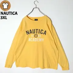 NAUTICA 長袖 Tシャツ 3XL B162 袖口リブ ビッグサイズ