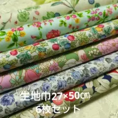 SS-14まとめ売り ハギレ カットクロスパッチワーク6枚セット27×50㎝小花