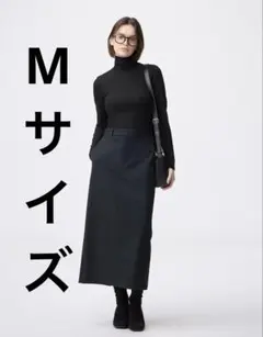 新品未使用 ナローロングスカート ネイビーストライプ GU