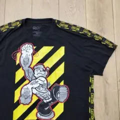 US古着Tシャツ ポパイ POPEYE CAUTION ブラック 黒 XLのサムネイル