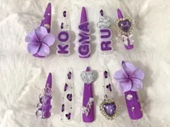 ばぶりーむ(整理中.人気品以外値下げ可)様専用 キッズ ネイルチップ パープル