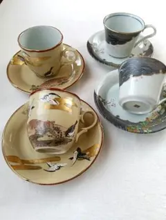 和風コーヒーカップ・ソーサーセット 　4客