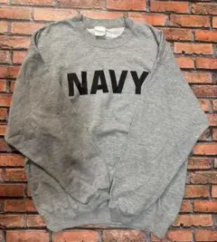 NAVYロゴ トレーナー グレー スウェット