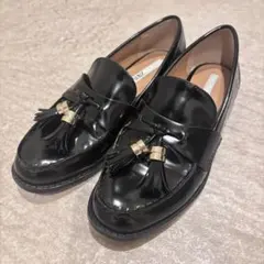 ZARA タッセルローファー 23cm 【35】ブラック エナメル 美品