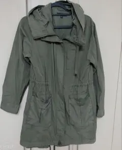 オリーブグリーン フード付きモッズコート