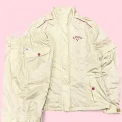 キャロウェイ 2WAY 裏メッシュ レインウェア セットアップ ベージュ S