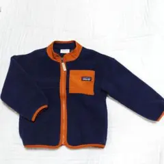 patagonia kids フリースジャケット 3T ネイビー/オレンジ