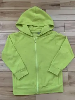 UNIQLO フリースパーカー 110 蛍光グリーン