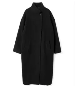 ミズイロインド ウールブレンドスタンドカラーコート