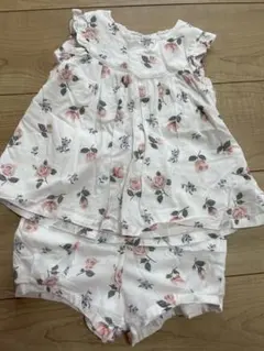 petit main フラワープリント セットアップ