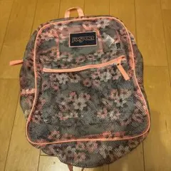 JANSPORT メッシュリュック ピンク・グレー