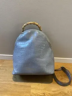 グレー クロコダイル風バックパック