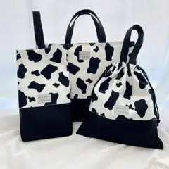 名入れ可能【入園入学セット】シンプルうし柄　3点セット　幼稚園　小学校