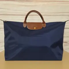ロンシャン ル・プリアージュ トートバッグ Lサイズ　上辺58cm 　ネイビー